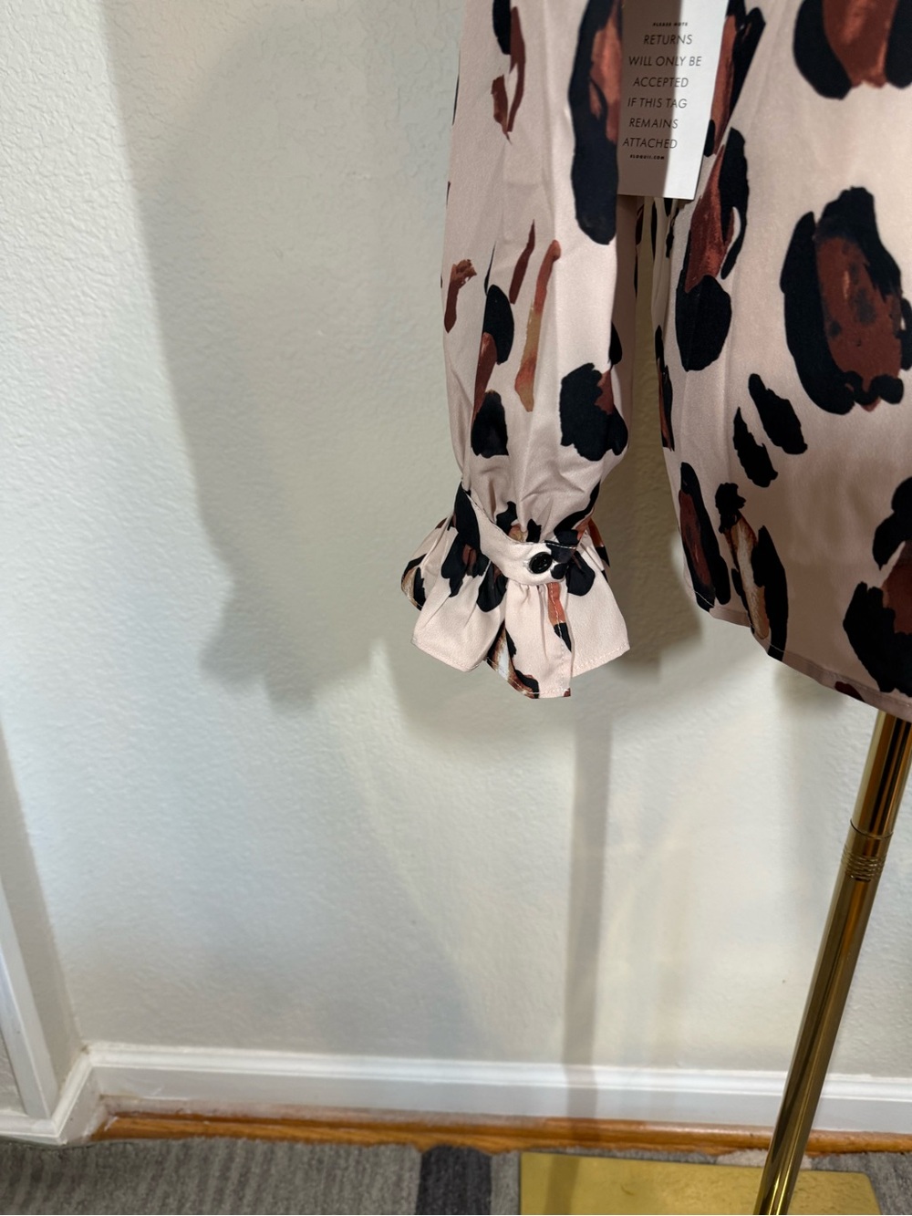 Eloquii Leopard-Print Ruffle Button Blouse - Picture 3 of 9